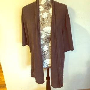 Eileen Fisher Dark Brown Open Front Cardigan 2X